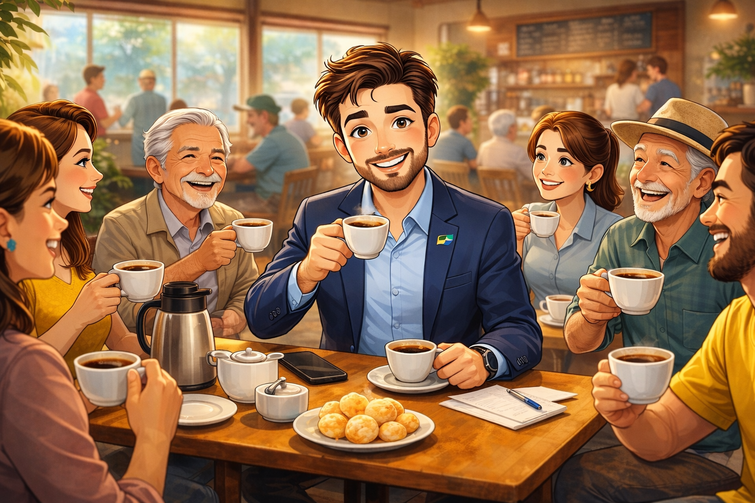 Mascote do Cleverson no café